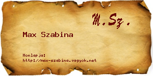Max Szabina névjegykártya